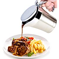 iFCOW Salsera de acero inoxidable con aislamiento térmico salsa de doble pared olla de salsa jarra cubo de jarra para…
